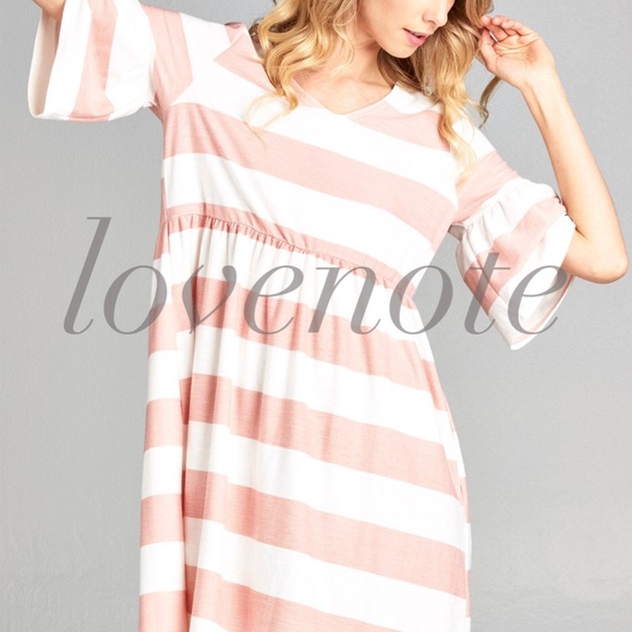 LAST! French Terry Casual Dress Ruffle Sleeve - Picture 5 of 5